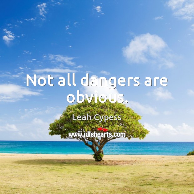 Not all dangers are obvious. Leah Cypess Picture Quote