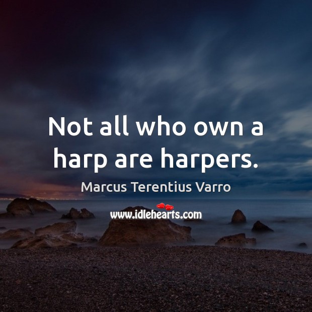 Not all who own a harp are harpers. Image