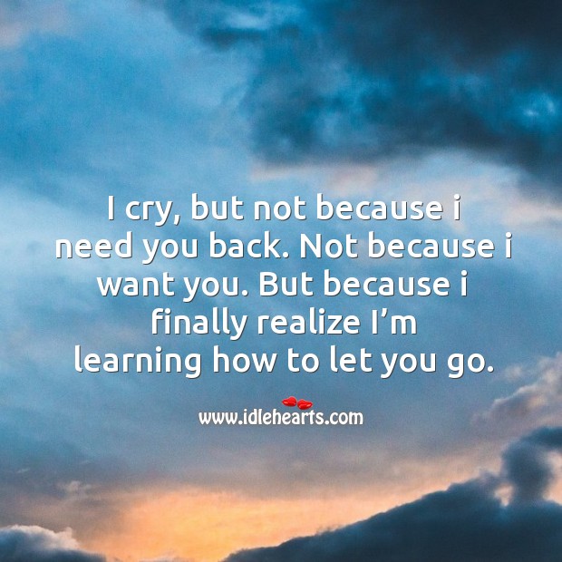 Not because I want you. But because I finally realize I’m learning how to let you go. Realize Quotes Image
