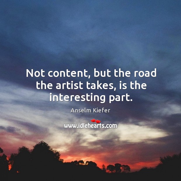 Not content, but the road the artist takes, is the interesting part. Image