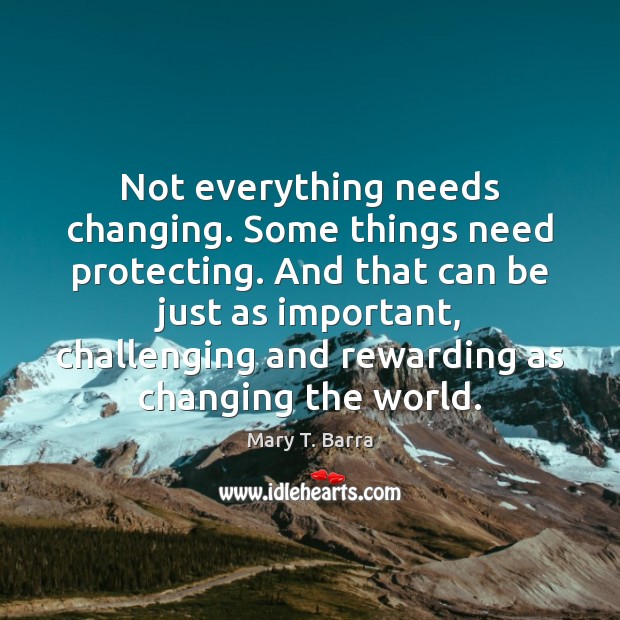 Not everything needs changing. Some things need protecting. And that can be Image