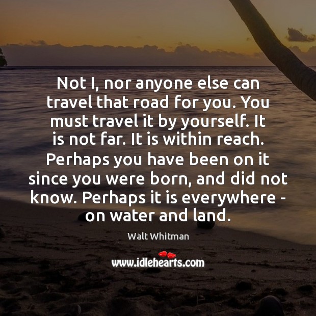 Not I, nor anyone else can travel that road for you. You Image