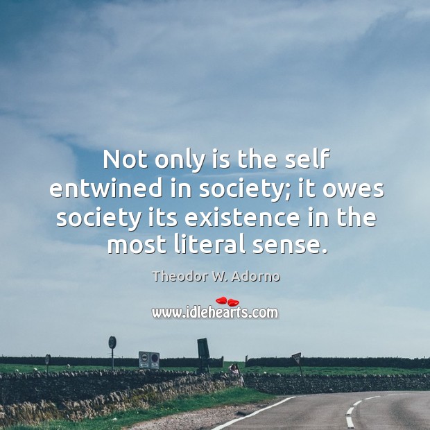Not only is the self entwined in society; it owes society its existence in the most literal sense. Image