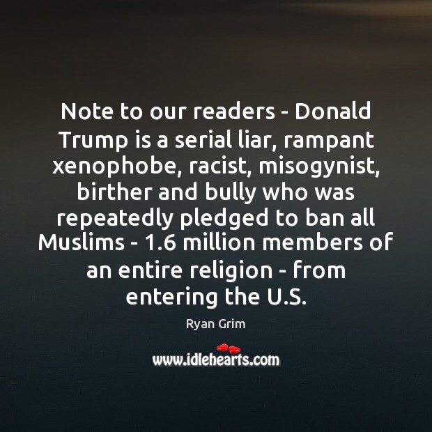 Note to our readers – Donald Trump is a serial liar, rampant Image