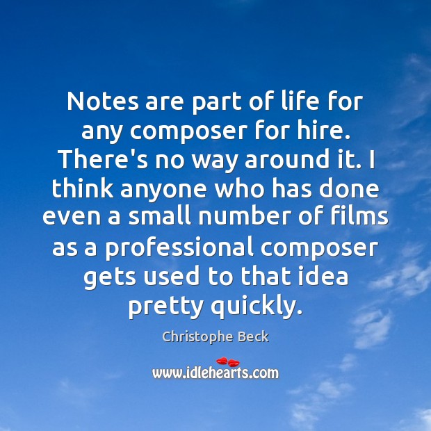 Notes are part of life for any composer for hire. There’s no Christophe Beck Picture Quote