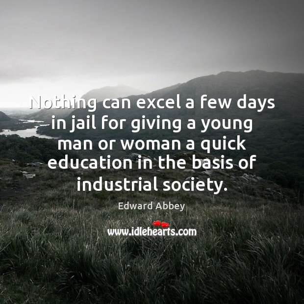 Nothing can excel a few days in jail for giving a young Edward Abbey Picture Quote