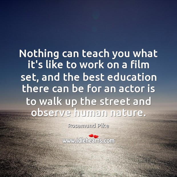 Nothing can teach you what it’s like to work on a film Rosamund Pike Picture Quote