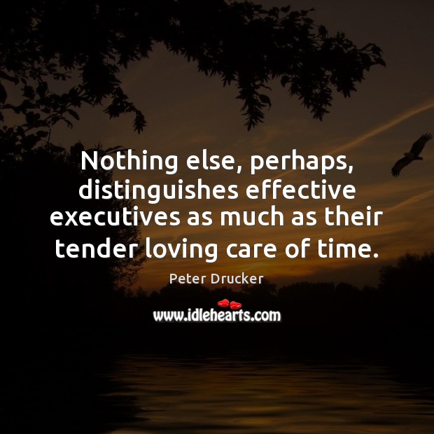 Nothing else, perhaps, distinguishes effective executives as much as their tender loving Image