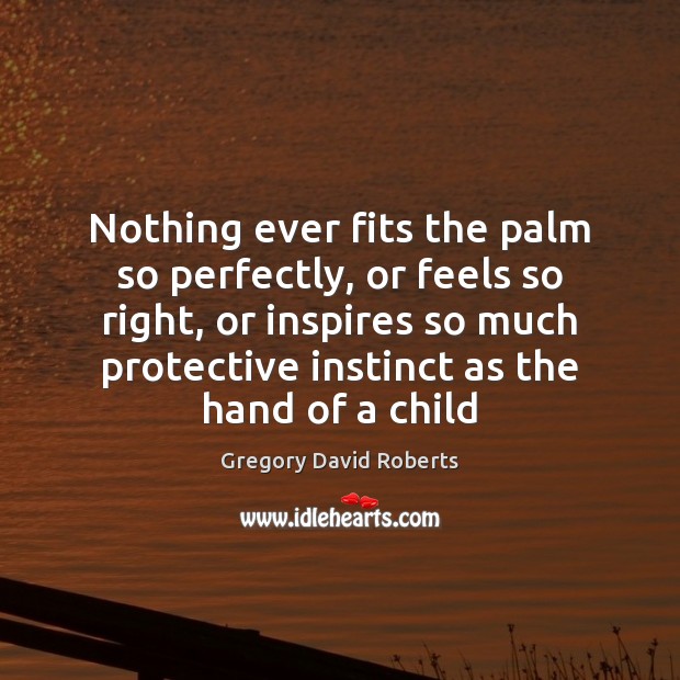 Nothing ever fits the palm so perfectly, or feels so right, or Gregory David Roberts Picture Quote