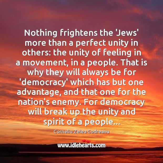 Nothing frightens the ‘Jews’ more than a perfect unity in others: the Image