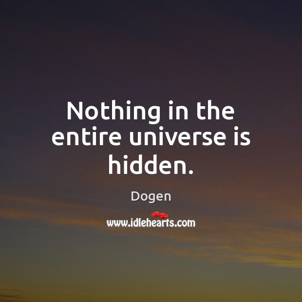Nothing in the entire universe is hidden. Hidden Quotes Image