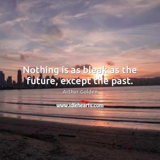 Nothing is as bleak as the future, except the past. Arthur Golden Picture Quote