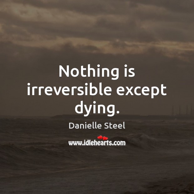 Nothing is irreversible except dying. Danielle Steel Picture Quote