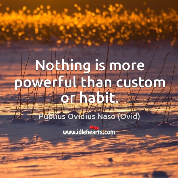 Nothing is more powerful than custom or habit. Image