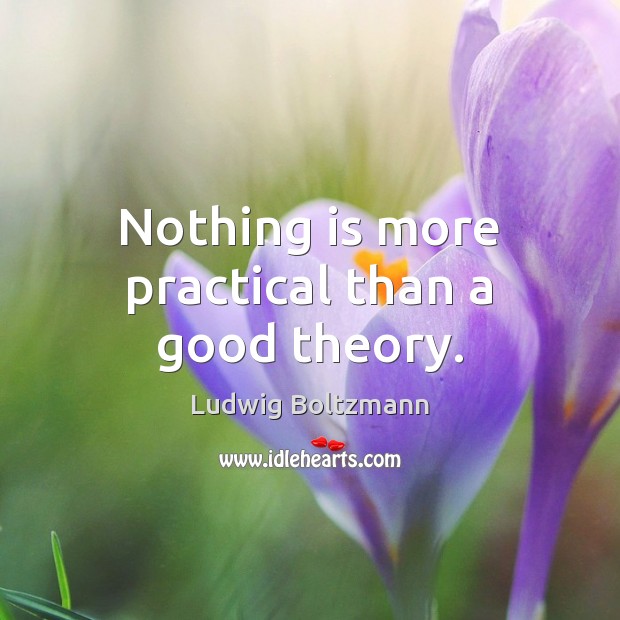Nothing is more practical than a good theory. Ludwig Boltzmann Picture Quote