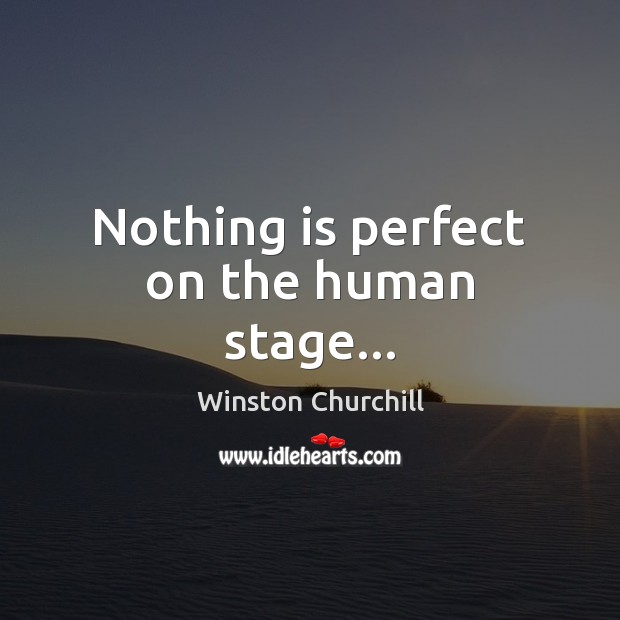Nothing is perfect on the human stage… Winston Churchill Picture Quote