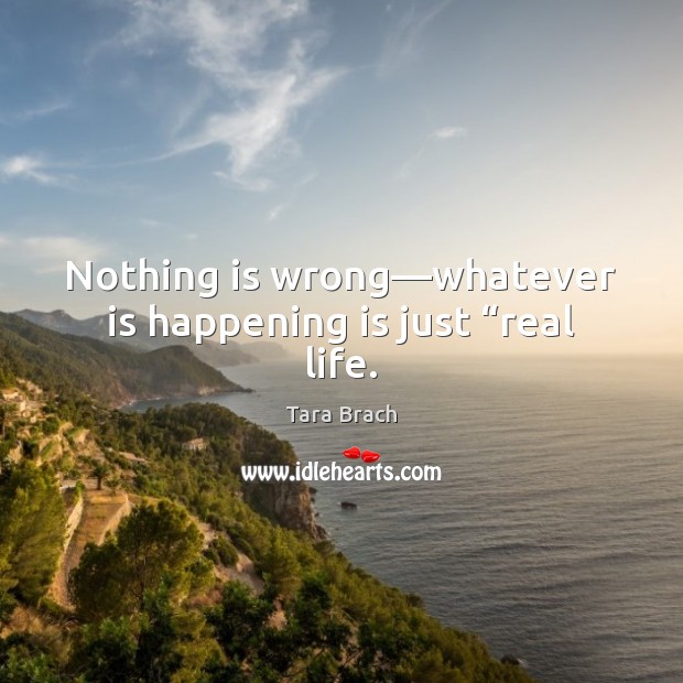 Nothing is wrong—whatever is happening is just “real life. Image