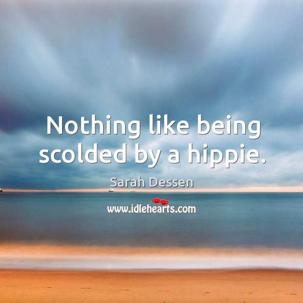 Nothing like being scolded by a hippie. Sarah Dessen Picture Quote