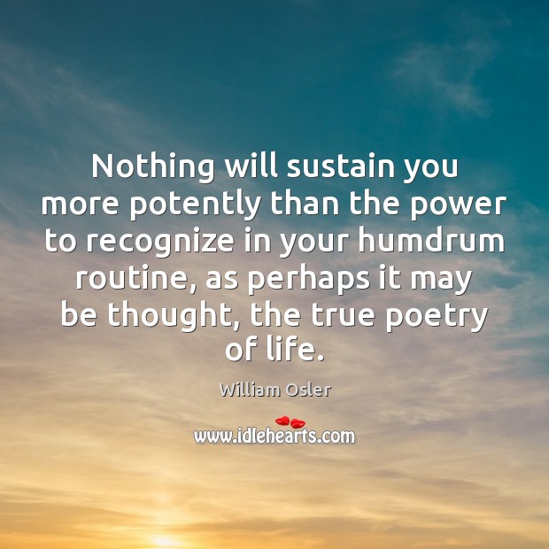 Nothing will sustain you more potently than the power to recognize in William Osler Picture Quote