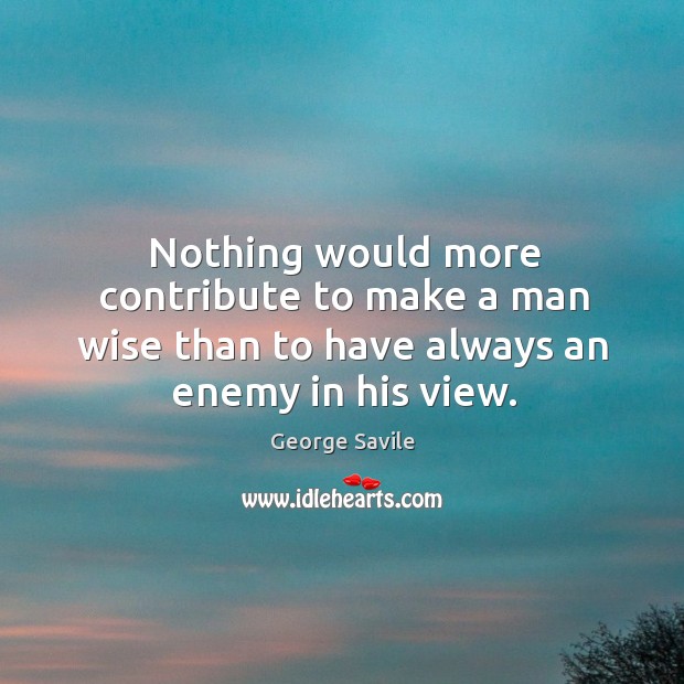 Nothing would more contribute to make a man wise than to have always an enemy in his view. Image