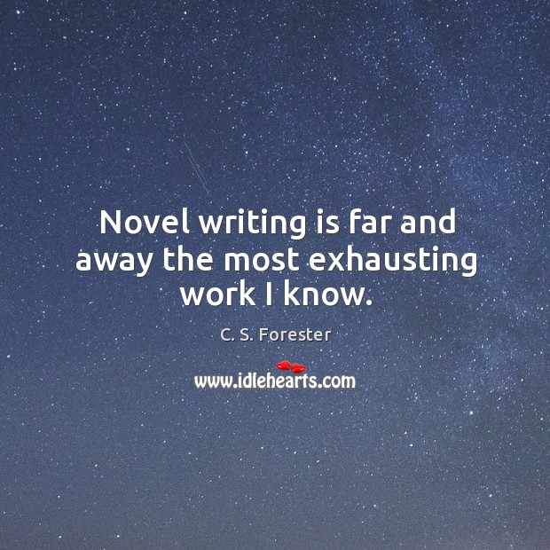 Novel writing is far and away the most exhausting work I know. Writing Quotes Image