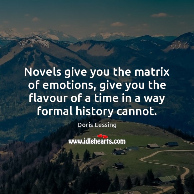 Novels give you the matrix of emotions, give you the flavour of Image