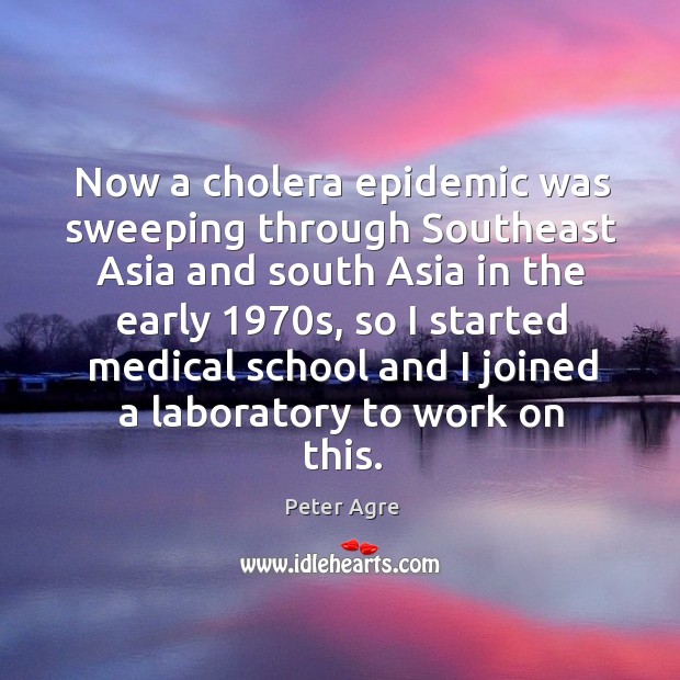 Now a cholera epidemic was sweeping through Southeast Asia and south Asia Peter Agre Picture Quote