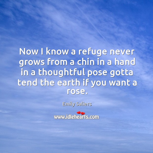 Now I know a refuge never grows from a chin in a Image