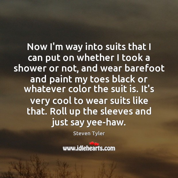Now I’m way into suits that I can put on whether I Steven Tyler Picture Quote