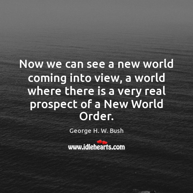 Now we can see a new world coming into view, a world George H. W. Bush Picture Quote