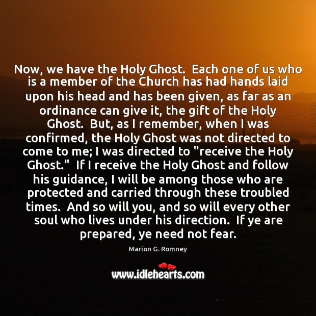 Now, we have the Holy Ghost.  Each one of us who is Image