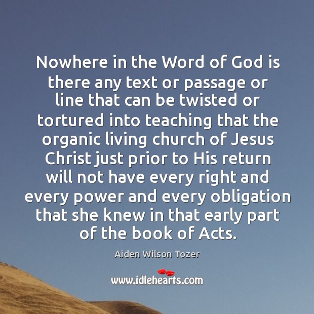 Nowhere in the Word of God is there any text or passage Image