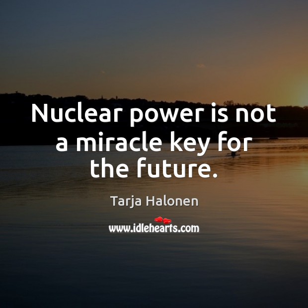 Nuclear power is not a miracle key for the future. Power Quotes Image