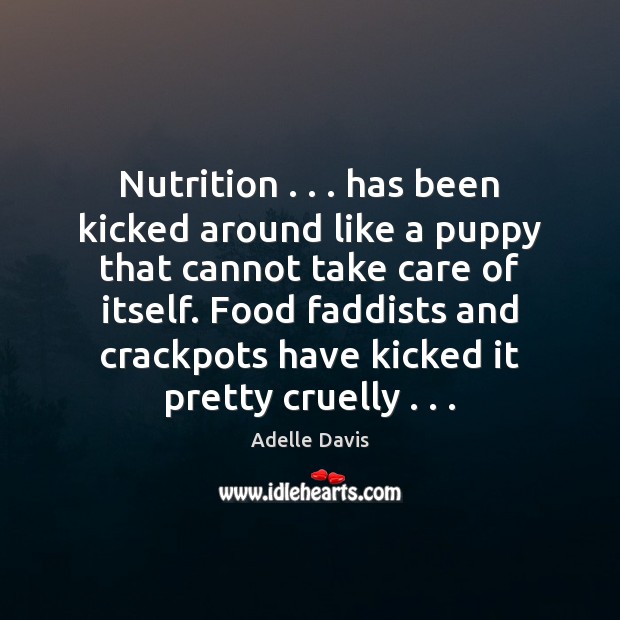 Nutrition . . . has been kicked around like a puppy that cannot take care Image