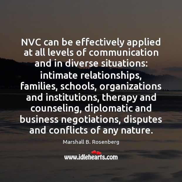 NVC can be effectively applied at all levels of communication and in Image