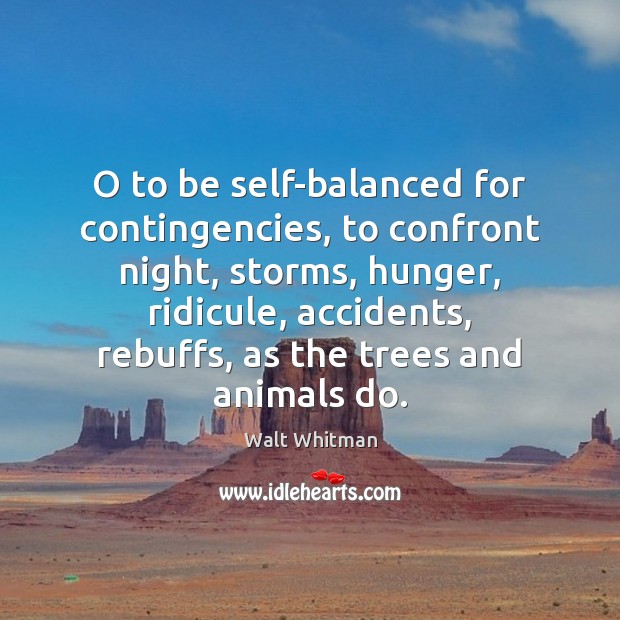 O to be self-balanced for contingencies, to confront night, storms, hunger, ridicule, Image