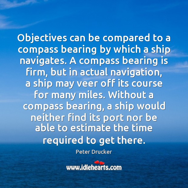 Objectives can be compared to a compass bearing by which a ship Image