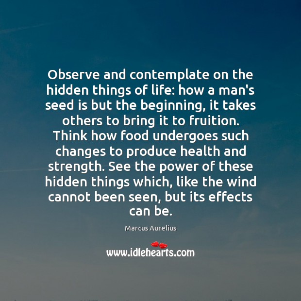 Observe and contemplate on the hidden things of life: how a man’s Hidden Quotes Image