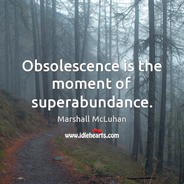 Obsolescence is the moment of superabundance. Image