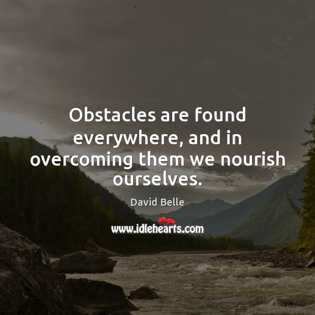 Obstacles are found everywhere, and in overcoming them we nourish ourselves. David Belle Picture Quote