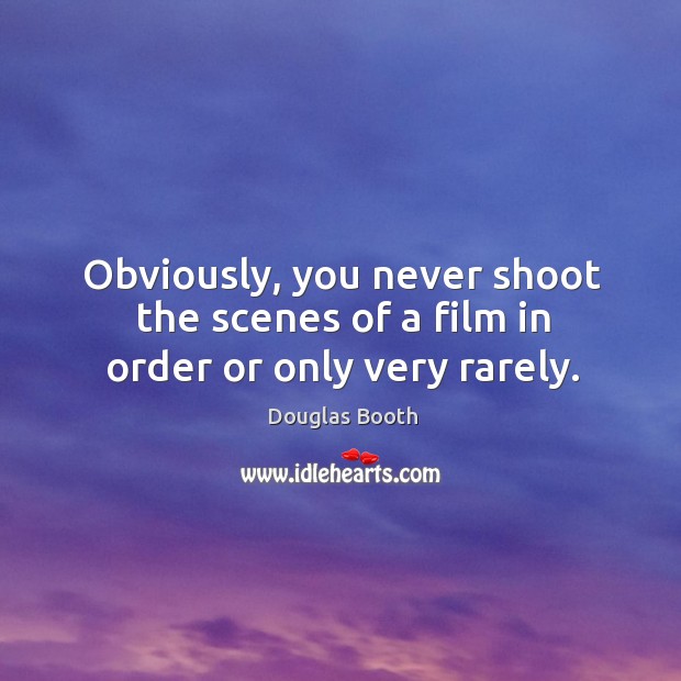 Obviously, you never shoot the scenes of a film in order or only very rarely. Image