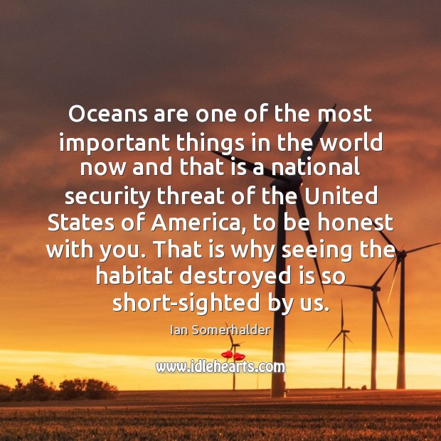 Oceans are one of the most important things in the world now Image