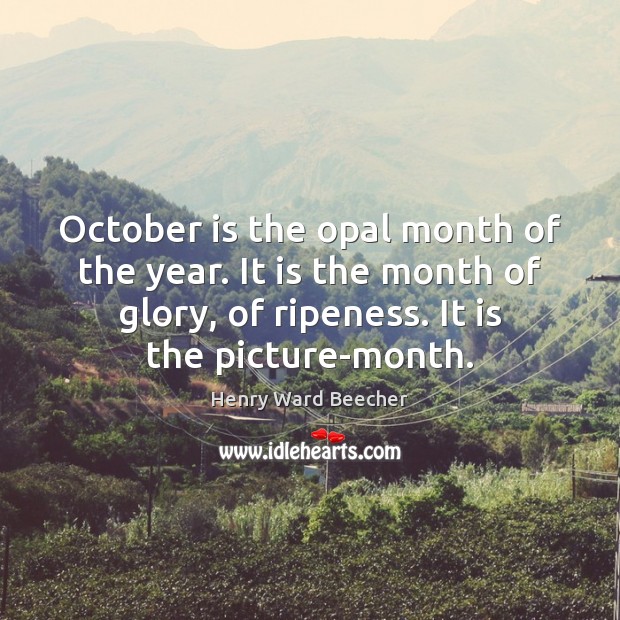 October is the opal month of the year. It is the month Henry Ward Beecher Picture Quote