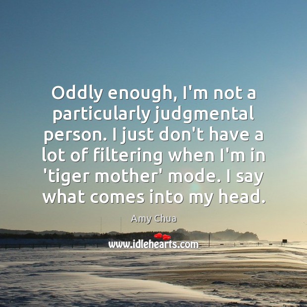 Oddly enough, I’m not a particularly judgmental person. I just don’t have Amy Chua Picture Quote