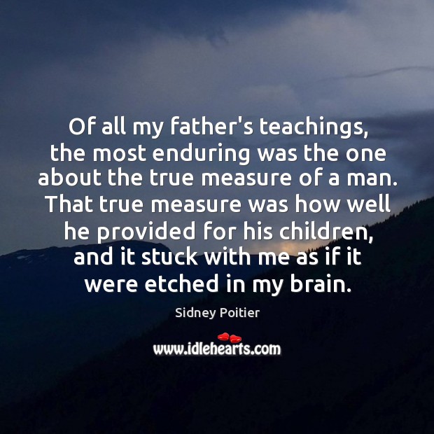 Of all my father’s teachings, the most enduring was the one about Image