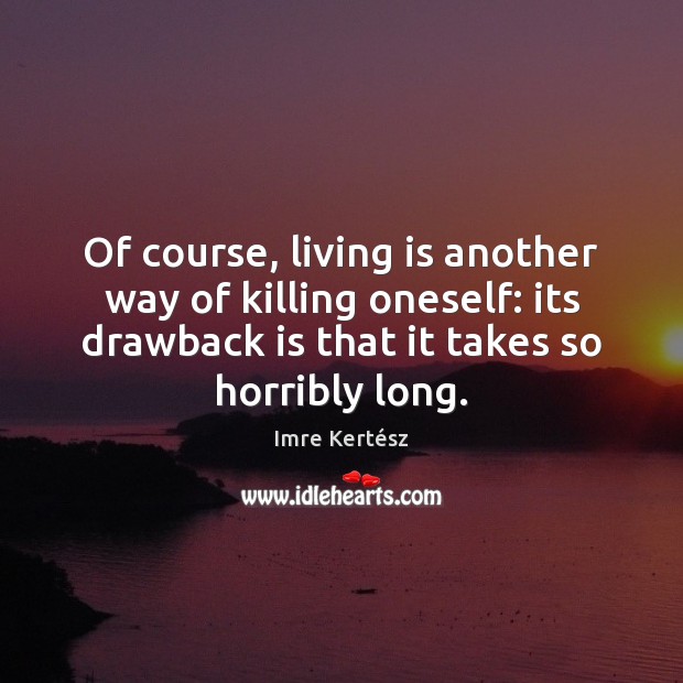 Of course, living is another way of killing oneself: its drawback is Image