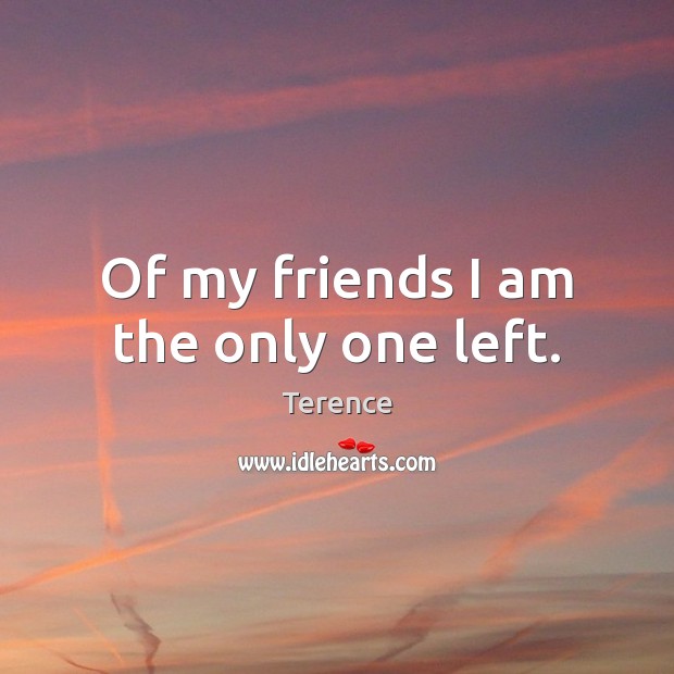 Of my friends I am the only one left. Terence Picture Quote