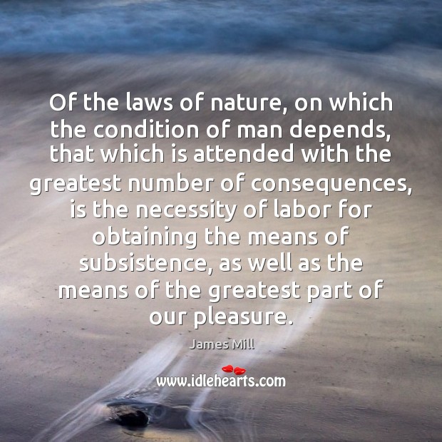 Of the laws of nature, on which the condition of man depends, James Mill Picture Quote