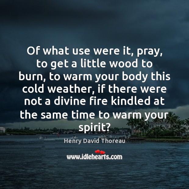 Of what use were it, pray, to get a little wood to Henry David Thoreau Picture Quote
