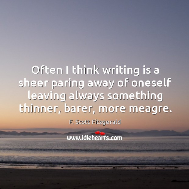 Often I think writing is a sheer paring away of oneself leaving Writing Quotes Image